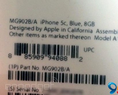 传苹果将推8GB容量iPhone 5c 包装盒曝光